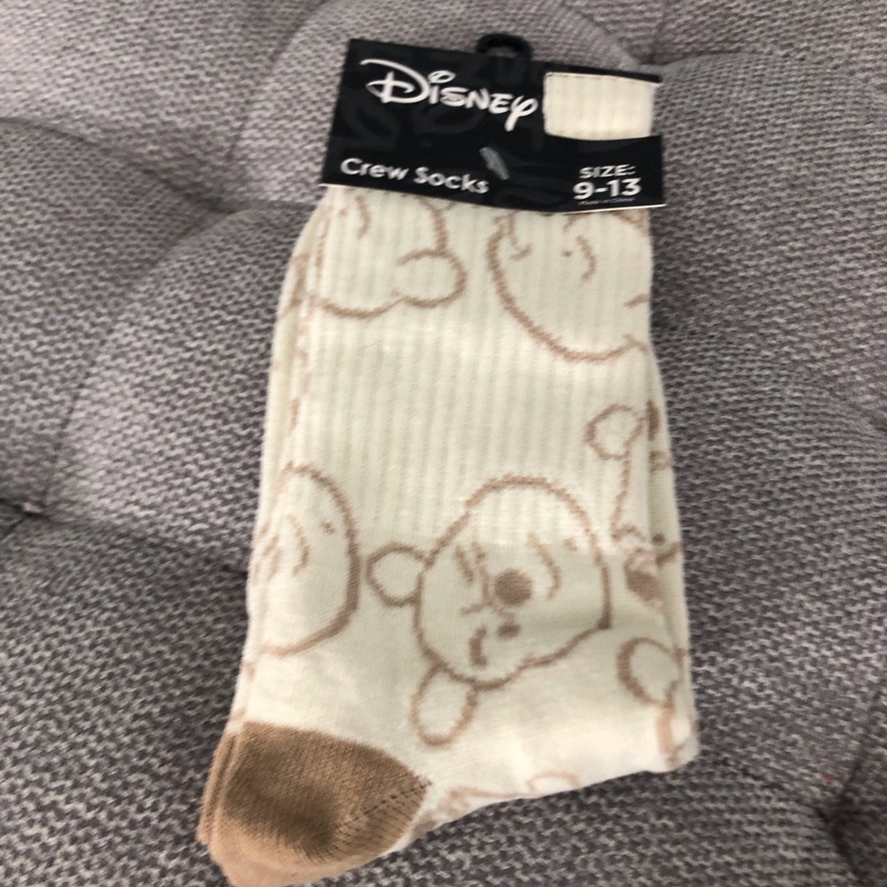 Disney Winnie the Pooh: face print crew socks